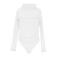 thumbnail image 4 of Dyfzdhu Mesh Bodysuit for Women Long Sleeve Turtleneck Shapewear Body Suits One Piece Leotard Undershirt Going Out Tops White, 4 of 5