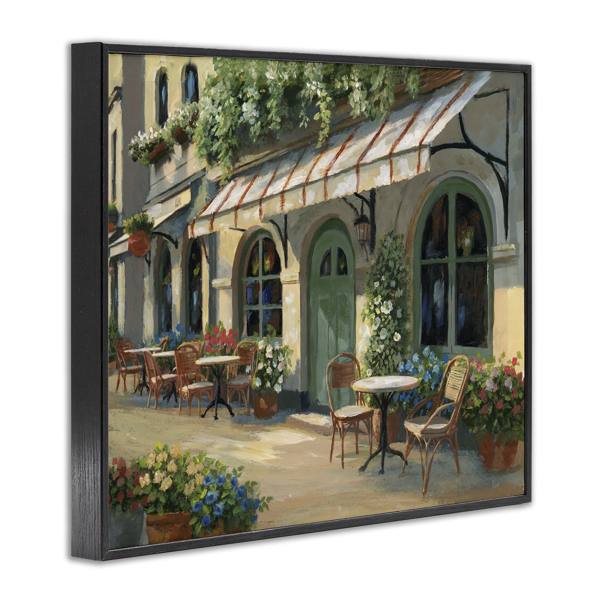 Stupell Industries Cozy Cafe Sunlit Patio Black Framed Giclee Art, design by Nan