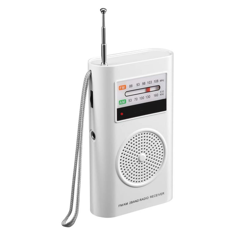 AM FM Radio, Battery Operated Radio, Portable Pocket Radio with Best  Reception for Indoor/Outdoor Use, Transistor Radio with Headphone Jack, by  MIKA (White) 