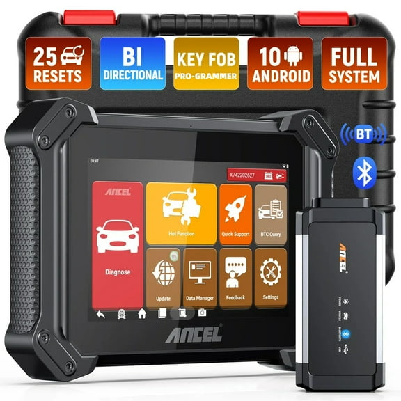 ANCEL V6 OBD2 Scanner, Full System Car Diagnostic Scanner with 15 Reset Service, Bidirectional Diagnostic Scan Tool Car Code Scanner with ECU Reset, Active Test, TPMS Oil Reset, 2 Years Free Update