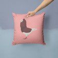 thumbnail image 2 of Capuchin Red Pigeon Pink Check Fabric Decorative Pillow, 2 of 4
