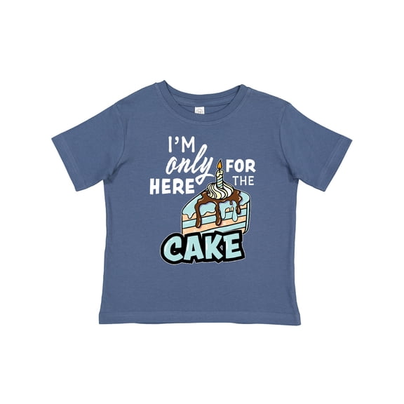 Inktastic Im Only Here for the Cake with Cake Slice Illustration Boys Toddler T-Shirt