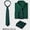 Green, variant on Men's Long Sleeve Dress Shirt and Tie and Handkerchief Set 3pcs Classic Button Down Shirt Formal Wedding