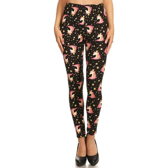 Buttery Soft Twinkle Unicorn Plus Size Leggings - 3X-5X - LIMITED EDITION (One Size Plus,Black)
