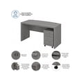 thumbnail image 3 of Echo Bow Front Desk with Mobile File Cabinet in Modern Gray - Engineered Wood, 3 of 7