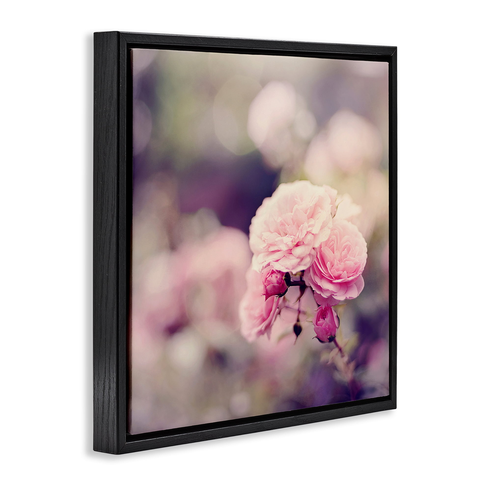 Stupell Industries Pink Garden Ranunculus Plants & Flowers Photography Black Floater Framed Canvas Art Print Wall Art, 18 x 18