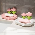 thumbnail image 2 of Jabonera con forma de flor, de drenaje rápido, para cocina, baño, con diseño floral, para decoración de encimeras, de plástico, para barra de champú, para ducha, caja de jabón, 2 of 8
