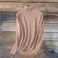 thumbnail image 6 of Mock Neck Sweaters for Women Long Sleeve Lightweight Pullover Tops Dressy Casual Knitwear for Winter 2026 Camel 2XL, 6 of 6