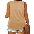 thumbnail image 4 of Craaazy Womens Plus Size Solid Color Crew-Neck Sleeveless Tank Top Loose Fit Workout Vacation Comfy Tops Gifts, 4 of 8