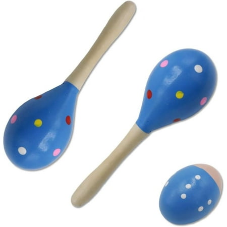 2-pack of colorful wooden maracas, hand-cranked percussion instruments for adults (rhythm party instruments).