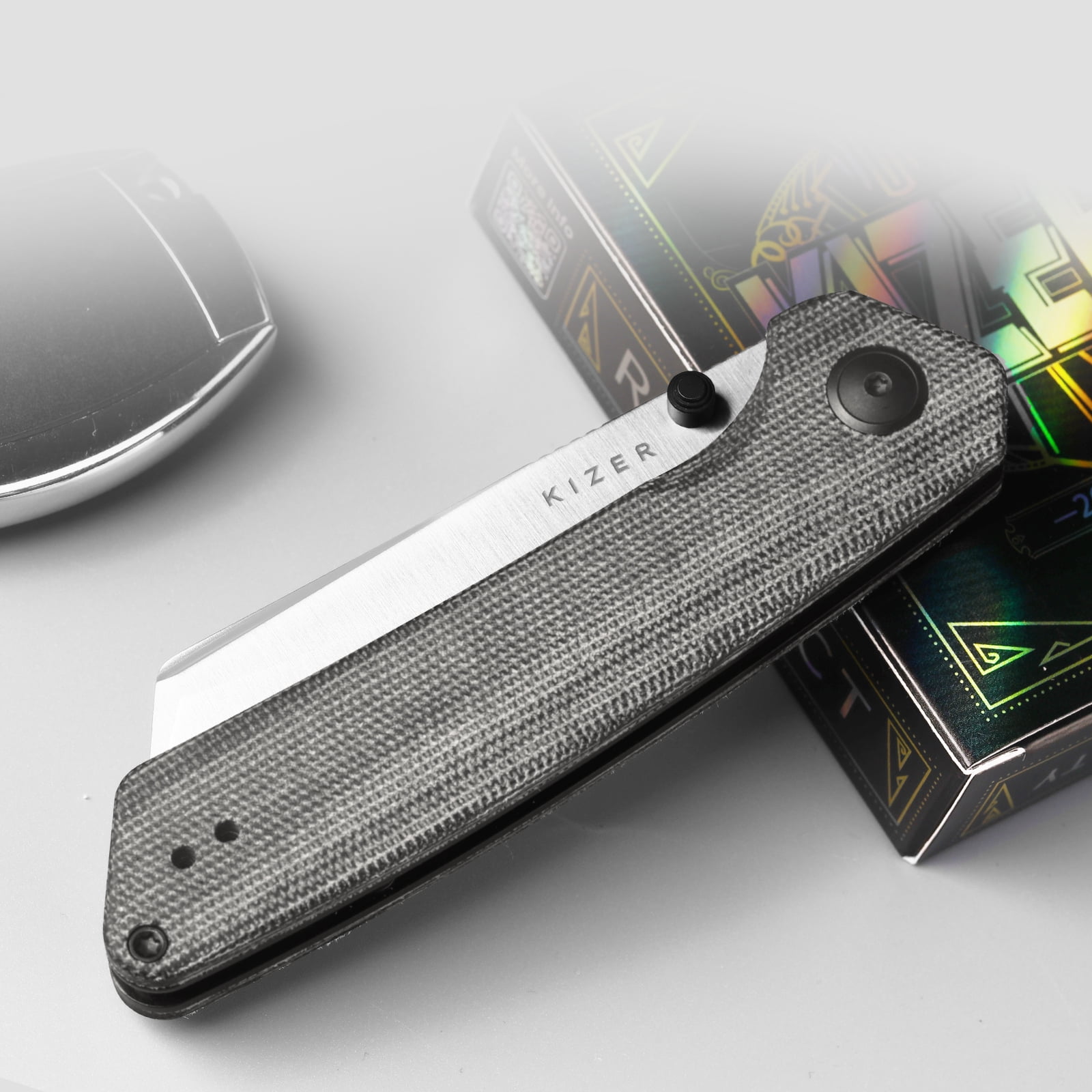 Kizer Madrac EDC Folding Pocket Knife Nitro-V Blade Micarta Handle V3693A3