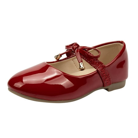 

ZMHEGW Children Shoes Flat Shoes Shoes With Sequins Bowknot Girls Dancing Shoes for 2-6Y