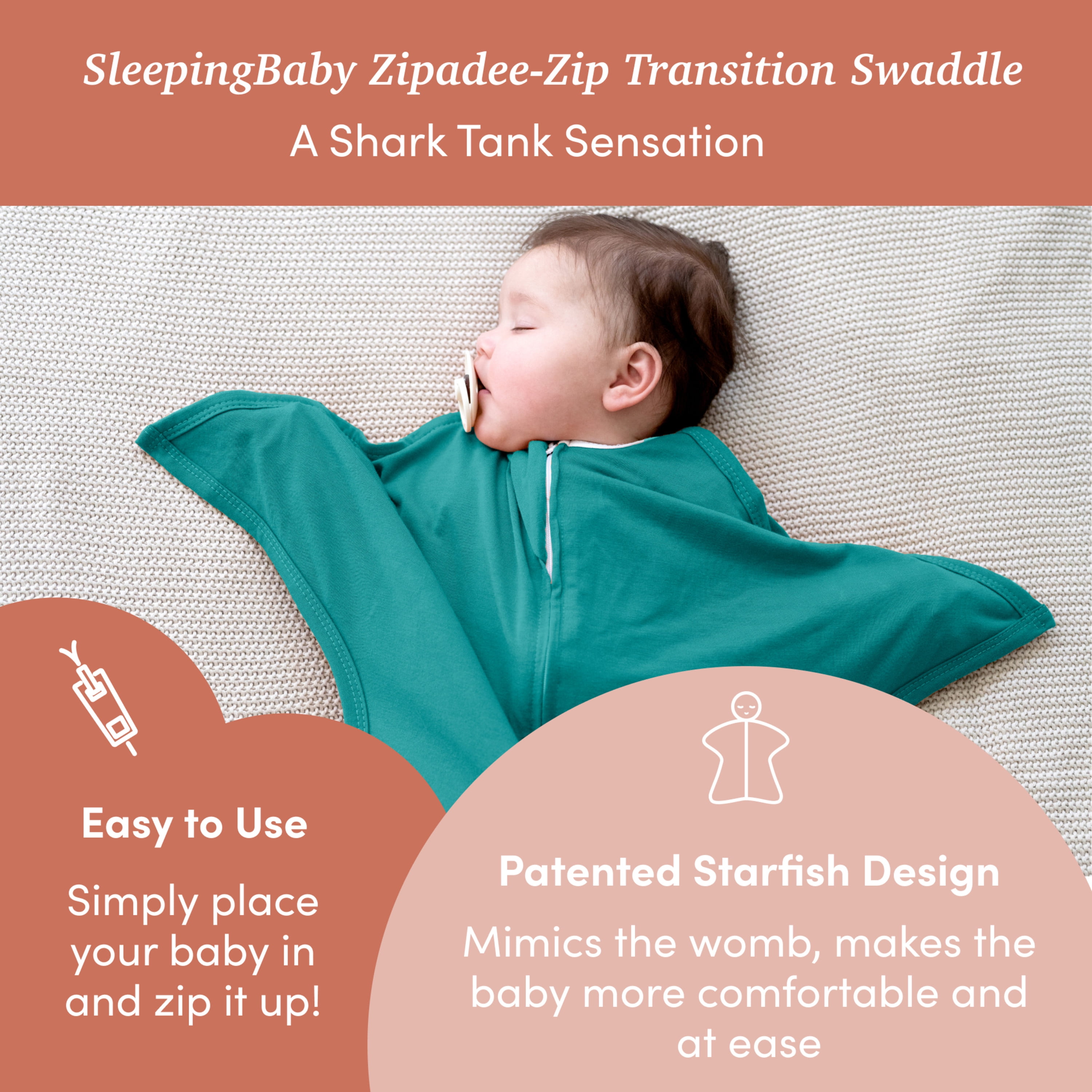 Sleeping Baby Zipadee Zip Baby Swaddle Sack 6 12 Months 2 Pack Mint Walmart