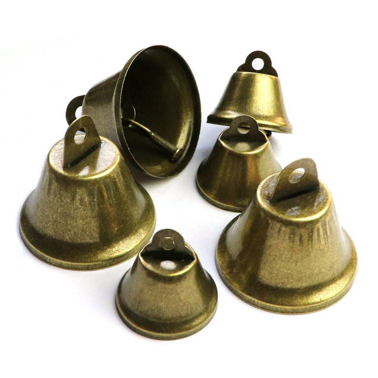 Vintage Bronze Jingle Bells Craft Bells 1.5 Inch and 1 Inch for Dog Potty  Training, Housebreaking, Wind Chimes, Christmas Bell (25 Pieces) 