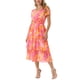 thumbnail image 4 of INSPIRE CHIC Vestido Midi de Manga Corta con Volantes y Capas en Color Rosa Fucsia, 4 of 6