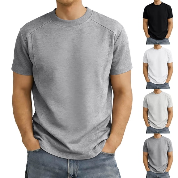 Kojanyu Men's Crew Neck T-Shirt Short Sleeve Moisture Wicking Casual Athletic Tee Lightweight Quick Dry Basic Top Plus Size M-5XL