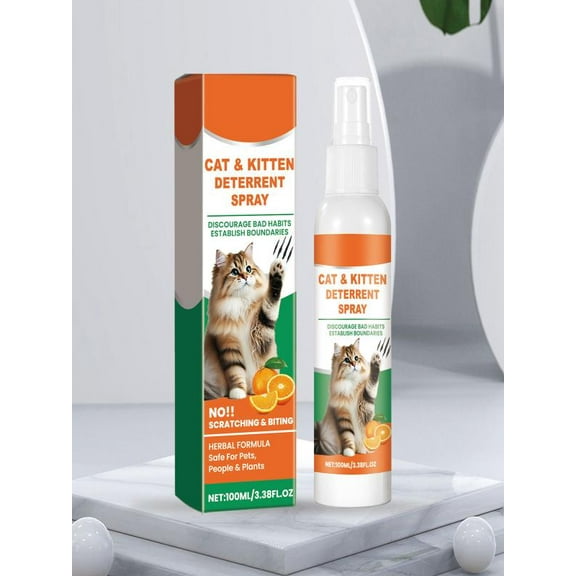 Cat Anti-Scratch Deterrent Spray, Natural Safe 100ml Cat Spray,   Scratching Restricted Deterrent for Furniture, Sofas, Rugs, Curtains, Plants, Indoor & Outdoor Cats Kittens
