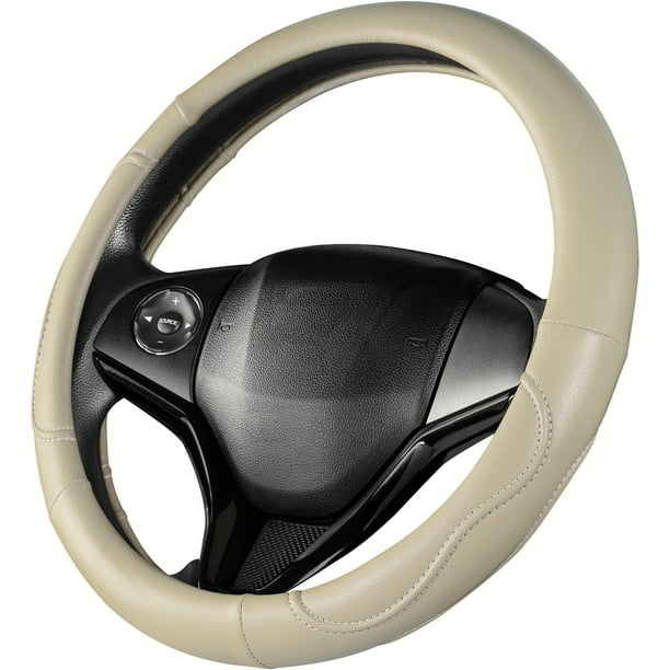 Auto Drive 1PC Steering Wheel Cover Country Tan/White Universal Fit for Car SUV Truck & Van