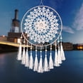 thumbnail image 3 of Atrapasueños de macramé Boho para colgar en la pared, atrapasueños tejidos a mano indios tradicionales circulares para dormitorio, decoración del hogar, adorno de arte, regalo artesanal Ormromra WRHS-56, 3 of 6