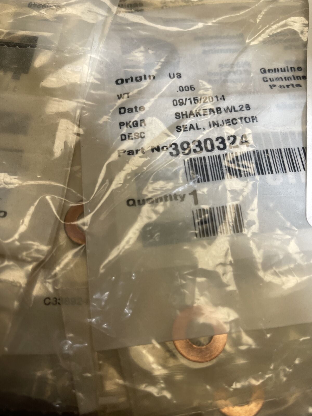 GENUINE OEM 3930324 CUMMINS B-SERIES INJECTOR NOSE SEAL (24 PC LOT ...