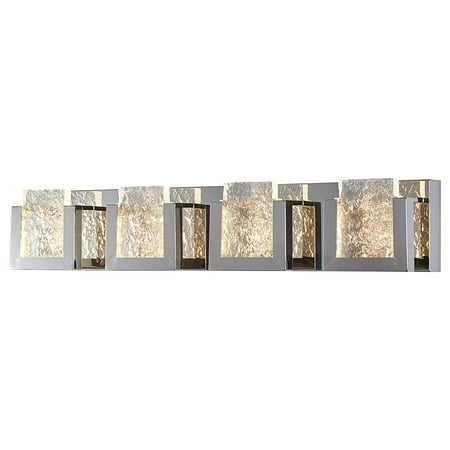 

Dyconn Faucet Castle Vanity Light 32 4 Panels 3000K Modern Frozen Ice Block Style Chrome Bathroom Vanity Light (Regular Frozen Ice Block)