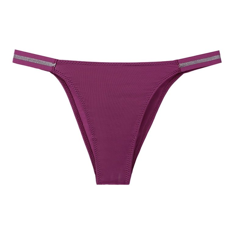 Oalirro Bikini Thongs Ice Silk Soft Seamless Seamless Panties Purple 1 Pack  Underpants 