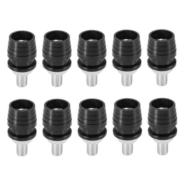 Unique Bargains 10pcs Orange Universal Motorcycle License Plate Frame M6 Bolts Fasteners Aluminum Alloy