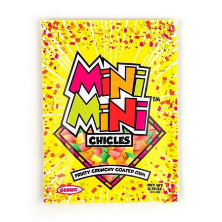 Gerrit J Verburg Co. Mini Fruit Flavored Mini Chicles Gum, Chewing Gum 22.5g Pack
