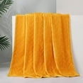 thumbnail image 4 of Whale Flotilla Breathable Fleece Throw Blanket for Couch Sofa(50x65 Inch), Super Soft Fuzzy Blankets for All Season, Lightweight and Fluffy, Mustard Yellow(Leaf), 4 of 8