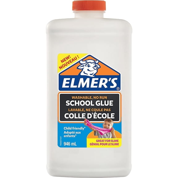 Elmer's White PVA Glue , 946 mL , Washable and Kid Friendly , Great for Making Slime and Crafting White 1pack 946ml Liquid Glue