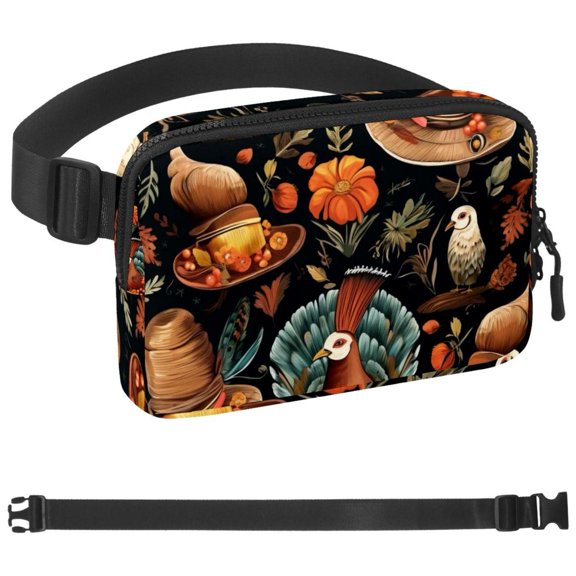 Thanksgiving Hat Fanny Pack for Men Women, Crossbody Waist Bag Pack, Belt Bag for Travel Walking Running Hiking Cycling, Easy Carry Any Phone, Wallet