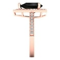 thumbnail image 3 of 2.36 ct Pear Cut Natural Onyx with Simulated Diamond Halo Accents 14K Rose Gold Womens Engagement Ring, 3 of 5