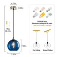 thumbnail image 2 of Lámpara Colgante LBSQJ de Vidrio Azul con Globo de 20 cm, Paquete de 1, 2 of 7
