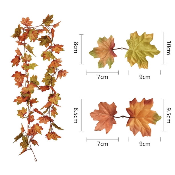Xihbxyly Guirnalda de Hojas de Arce y Bayas, Tela de Seda Duradera, Elegante Diseño Tridimensional, Aspecto Natural y Fresco, Ideal para Decoración de Hogar, Fiestas y Festivales, 175 Cm de Largo, Ve