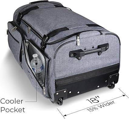 Mavii New Deluxe Dance Bag with Garment Rack - 28" Costume Rack Duffel with Accessory Pocket Panels, Lightweight Aluminum Garment Rack