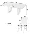 thumbnail image 2 of Traditional 7-Piece Dining Table Set for 6, 72" Extendable Kicthen Table with 12inch Butterfly Leaf and 6 Upholstered Dining Table Set, for Dining Room, 2 of 7