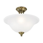 Livex Lighting Coronado Ceiling Mount in Antique Brass