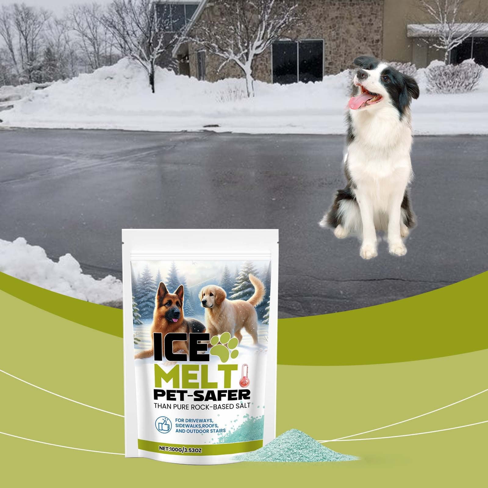 100g De-icing agent, Effectively Melt Ice And Snow While Reducing Potential Impacts The Environment And Vegetation, Suitable For Areas Where Pet Often
