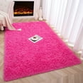 thumbnail image 3 of Peantoia Plush Shaggy Area Rug Hot Pink Soft Touch Non-Slip, 1.3' x 2', 3 of 7