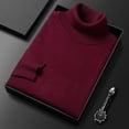 thumbnail image 4 of Suéter de otoño e invierno para hombre, camisa de punto con parte inferior, suéter de cuello alto de color sólido entallado para hombres jóvenes y de mediana edad, multicolor, 4 of 5