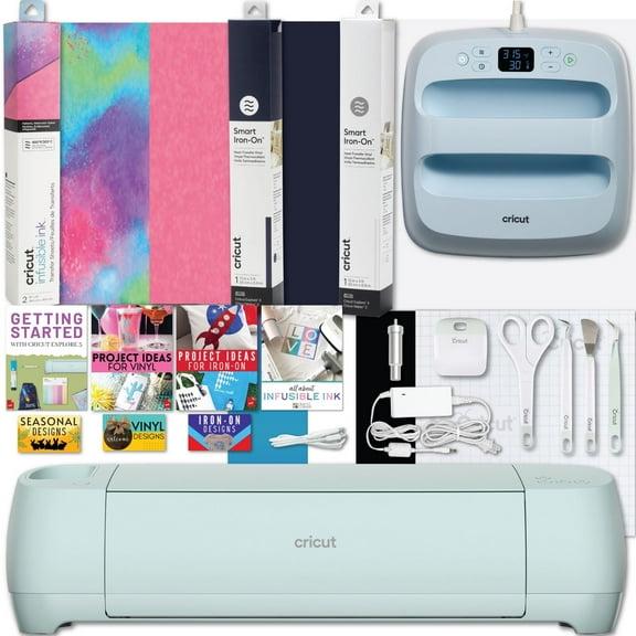 Cricut Explore 3 Cutting Machine with EasyPress 3 Heat Press and Heat Transfer Vinyl Materials Bundle