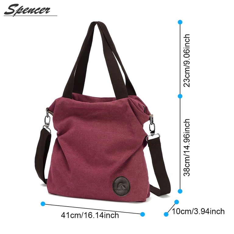 YONBEN Women's Casual Crossbody Bag - Canvas Satchel Purse With Adjustable Strap