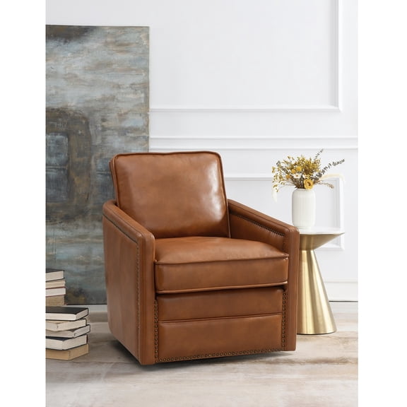 Miekor Furniture Brown Swivel Accent Chair 50619