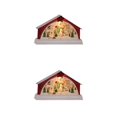 thumbnail image 4 of Maytalsory Resin Christmas Scene Snow House LED Decoration Desktop Village Set Snowman 2Set, 4 of 6
