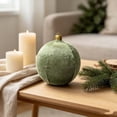 thumbnail image 4 of Clearance Large Velvet Christmas Ornament Ball, 24 Inch Inflatable PVC Xmas Decoration Ball with Gold Cap, Oversized Holiday Decor for Christmas Indoor Outdoor Party Display, 4 of 6