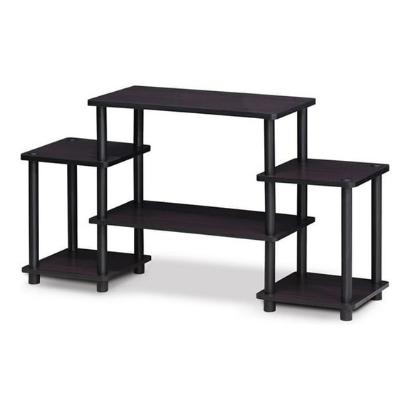 Pemberly Row Turn-N-Tube Wood Entertainment Center for TV up to 25" in Walnut