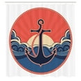 thumbnail image 3 of Ambesonne Nautical Shower Curtain, Sea Waves at Sunset, 69"Wx70"L, Red Blue Yellow, 3 of 5