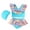 C-Light Blue, variant on Girls Two Piece Swimsuit Floral Print Cute Ruffle Bikini Set for Toddler Kids Sun Swimwear
