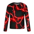 thumbnail image 4 of Blusas y camisas de manga larga con cuello redondo para hombre Camisa con estampado de luces Cuello redondo Manga larga Jersey Camiseta estampada Blusa para hombre Blusa, 4 of 5