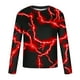 thumbnail image 4 of Blusas y camisas de manga larga con cuello redondo para hombre Camisa con estampado de luces Cuello redondo Manga larga Jersey Camiseta estampada Blusa para hombre Blusa, 4 of 5